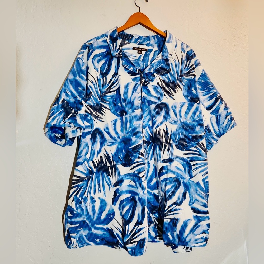 MICHAEL Kors men’s 4XL Button Up Hawaiian short Sleeve Shirt (Big & Tall) EUC - Picture 5 of 12